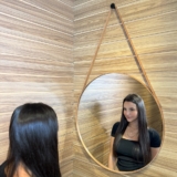 Espelho Adnet 50cm com Alça e Suporte para Banheiro Sala Lavabo Hall