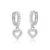 Brinco de Prata 925 Argola Click com Coração