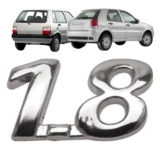 Emblema Letreiro 1.8 Carros Fiat 2000 a 2010 Cromado