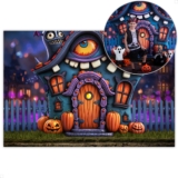 Fundo Fotográfico Halloween Cenário Casa Monstro Painel Em Tecido Sublimado para Foto – FFH-113