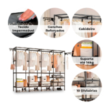 Guarda Roupa Decoteam Dobrável Closet Aberto Organizador Aço