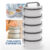 Kit 5un Marmita Térmicas 1,5L 5 Andares Marmitex Pote Hermético Vasilha Tampa e Trava Soprano Cinza