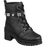 Bota Montaria GiGiL Teen Infantil Coturno Salto Menina Cano Curto Tira Strass Moda Confortável