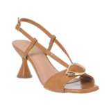 Sandália Feminina Salto Baixo Geométrico Enfeite Dourado Conforto Premium Moda Verão Casual Luxo