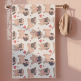 Toalha Dog Pug: Estampa Alta Definição – Poliéster e Algodão – Design Importado