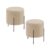 Conjunto – 2 Puffs Banqueta Odim Base Metálica Preta Luxo