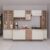 Cozinha Modulada Completa Fidelitá Paris 6 Peças 295cm 15 Portas 3 Gavetas Com Tampo Nogal/Salinas