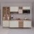 Cozinha Modulada Completa Fidelitá Paris 5 Peças 260cm 13 Portas 3 Gavetas Com Tampo Nogal/Salinas