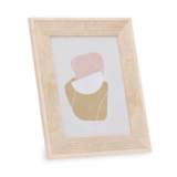 Porta Retrato Bege Abstrato Com Moldura para Foto15x20 Mart