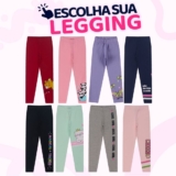 Escolha sua Calça Legging Bebê Menina Infantil Estampada em Cotton Legui Roupa de Bebe L09