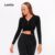 Lovito Blusa Manga Longa Feminina Lisa Transpasse e Amarração Lateral LB439BRL468