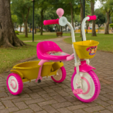 Triciclo Infantil Nathor Menina Disney Princesas com Cesta Rosa