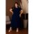 Vestido Longo Plus Size Manga Com Babado Moda Plus Conforto e Elegância Blogueira