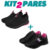KIT 2 PARES Tênis Meia Calce Facil Infantil Menina Preto Pink e Tênis Jogging Bordado Preto Pink Kidstep