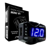 Voltímetro Compacto Stetsom Mini Vt Digital 12v 24v Led Azul Com Led Azul