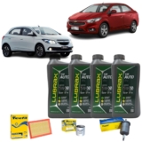 Kit Troca De Oleo e Filtros Gm Onix Prisma 1.0 1.4 5w30 Sintetico Lubrax Revisão Original