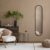 Espelho Oval Luxo Capsula Pilula 160x38cm Moldura Couro Minimalista