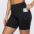 Shorts Academia Bermuda Esportiva Feminina Fitness Cintura Alta com 2 Bolsos Laterais para Celular