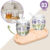 Kit Açucareiro Meleira E Travessa Bambu 3 Peças Lavanda Hand Painting Cristal Lyor