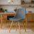 Cadeira de Cozinha Jantar Estofada Charles Eames Saarinen Leda Design Cinza