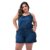 Macaquinho Jeans Com Elástico Na Cintura Plus Size