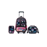Kit Minnie Mochila Lancheira Estojo Escolar Rodinha Infantil Feminina Disney