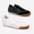 Kit 2 Tênis Feminino Vittal Couro Legítimo Naomi Casual Clássico Retrô Preto e Off White