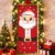 Capa De Porta Natal Papai Noel Sublimado Em Tecido Com Elástico 0,85×2,10m