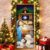 Capa de Porta Natal Sagrada Família Em Tecido Veste Porta Decorativo Sublimado 0,85×2,10m