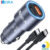 Carregador de Celular Para Carro 1 Entrada Tipo C e 1 Entrada USB Conector Veicular GAR241 1HORA