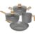 OSTER JOGO DE PANELAS E LEITEIRA MARBLE EDITION DARK GREY – 4 PEÇAS COM REVESTIMENTO CERÂMICO ANTIADERENTE