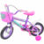 Bicicleta ARO 12 AÇO – Meninas 2 a 7 Anos – Pneu Borracha Automotivo – Freio VBRAKE – Banco Estofado