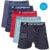 Kit 5 Cuecas Boxer Plus Size Risca de Giz Microfibra Dorbe Não Enrola Masculina Cueca Box Listrada