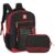 Kit Mochila de Costas G + Estojo Box Enaldinho Oficial | Preto e Vermelho | Logo Estilizado | 2 Peças
