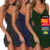 Lovito Vestido Feminino Curto Estampado Decote V DRNS34BX048