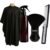 Kit Barbeiro Profissional Capa De Corte + Borrifador + Pente Carbono + Espanador Profissional