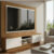 Painel para TV até 75 Polegadas com Rack Amêndoa Off White , Design Moderno para Sala de Estar
