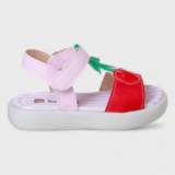 Sandália Infantil Feminina Lançamento Confortável Meninas Delicada Cereja Rosa