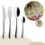 Faqueiro Jogo de Talheres Oxford 16 Peças Aço Inox Profissional Liso Com Faca Churrasco