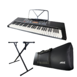 Teclado musical 61 teclas + capa + suporte teclado
