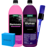 Alumax Limpa Aluminio + Removex Desengraxante Automotivo + Pincel Externo
