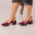 Sapato Slingback Bico Fino Feminino Salto Grosso