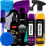 Kit Produto para Lavar Moto Cera Shampoo Pneu Pretinho Foxy Desengraxante Limpador de Corrente Vonixx