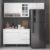Cozinha Modulada Compacta Fidelitá Viena 3 Peças 190cm 7 Portas 3 Gavetas Com Tampo Branco