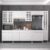Cozinha Modulada Completa Fidelitá Viena 6 Peças 295cm 15 Portas 3 Gavetas Com Tampo Branco