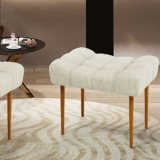 Puff Decorativo Para Sala De Estar Requinte L02 Linho Champagne – Lyam Decor