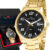 Relógio Technos Masculino Dourado Preto Original 1 Ano de Garantia