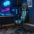 Cadeira Moob Pc Gamer Nitro Reclinável Giratória Almofadas P/ Lombar Pescoço e Regulagem Preto/Azul