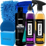 Kit Pneu Pretinho Shampoo V-Floc Cera Tok Final Carnauba Vonixx