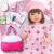 Boneca Bebê Reborn Realista Silicone Boneca Vestido e Bolsa de Maternidade